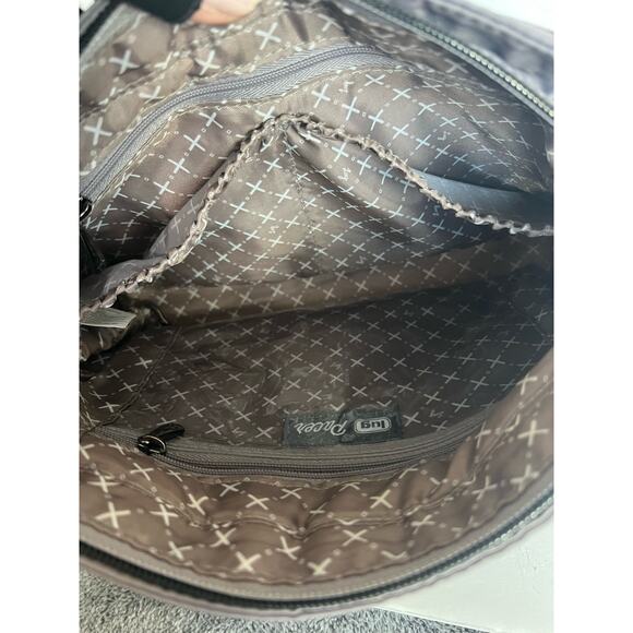 LUG Pacer Versatile Studded Gray Travel Crossbody Organization Purse Shoulderbag - Picture 13 of 16